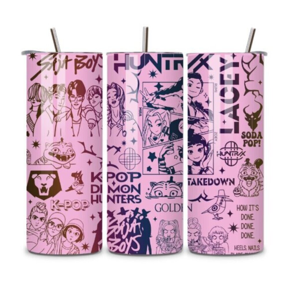 KPop Demon Hunters Pink 20oz Stainless Steel Tumbler